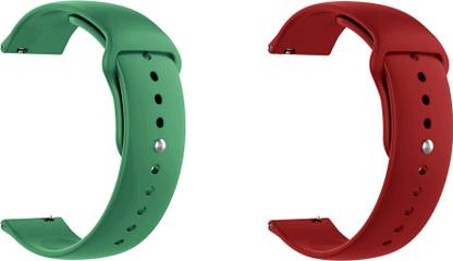 ACM Pack of 2 Watch Strap for Fossil Gen 5 The Carlyle Hr Smartwatch (Green/Red) Smart Watch Strap