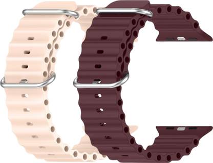 Geo SPORTS Silicone Ocean Adjustable Metal-Hook Premium purple and pink straps Smart Watch Strap