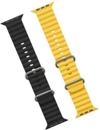 pompeo PACK OF 2 Silicone Strap Apple Watch Ultra Series 8,7,6,5,4,3,2,1, i8 Pro Max, W26, 44mm,45mm,49mm Smart Watch Strap