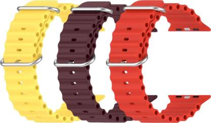 FORTUNATE Silicone Ocean Adjustable Metal-Hook Premium Watch Strap for Apple Watch Series 8 7 6 5 4 3 2 1 SE, T800, HW12, HW13, HW16, K16, K17, A2, i7 PRO MAX, i8 PRO MAX, Watch Ultra, Series 28 Smart Watch Strap