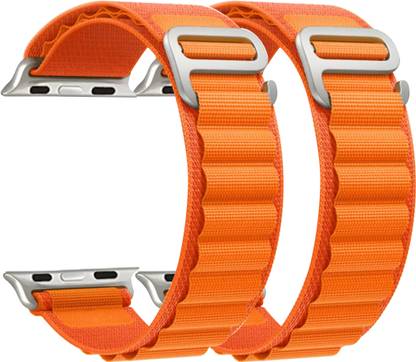 Flipkart SmartBuy Soft Nylon Textile Woven Alpine Loop Strap Belt for iWatch Series 8/7/6/5/4/SE (42/44/45mm) With Metal G Hook (Combo of 2) [Watch NOT Included] Smart Watch Strap