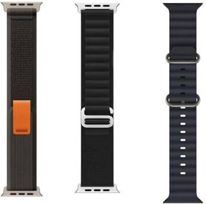 SwapME Sport Trail Loop Straps Compatible with Fire-Boltt Dream fire-boltt oracle / Firebolt Ring/Ring Plus/Ring Pro/Visionary/Fire-Boltt Call/Firebolt Gladiator Pro/Gladiator Plus/Fireboltt cyclone/Fireboltt Asteroid and iwatch 42/44/45/49MM Bands Pack of 3 Straps Smart Watch Strap