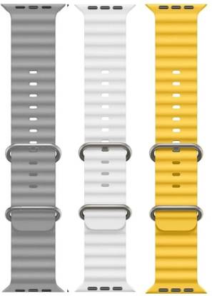 Antoj Smart Watch strap for T800, T900, T10, I8 pro,I7 pro, S8 ultra, watch 8, Watch 9 of size 49mm 45mm 44mm 42mm(grey, white, Yellow) Smart Watch Strap