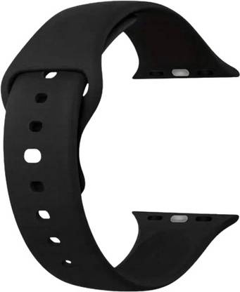 RetailVista Retail Vista Soft Black Silicone Apple/ Smart Watch Band Adjustable Loop Band - Compatible with Apple Watch for 42/ 44/ 45/ 49 mm iWatch Series (Ultra, Ultra2, SE, SE2, 9, 8, 7, 6, 5, 4, 3, 2, 1) - For Men and Women Unisex Smart Watch Strap
