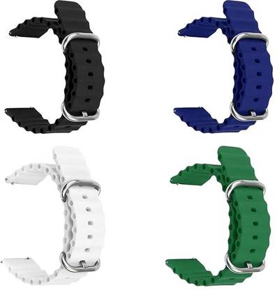 Gadgetzilla 22MM Streachable Silicone Ocean Loop Bands / Straps Compatible with Noise Colorfit Pulse 2 Max / Huawei GT2(46mm) / Honor Magic Watch 2(46mm) / Noise Pulse Go Buzz / Boat Flash / Xtend / Xtend Pro / Noise Colorfit Ultra Fireboltt Rage / Fireboltt Phoenix / Noise Colorfit Pulse Grand / Noise Colorfit Pulse 2 Max / Realme S/S Pro / One Plus(46mm) Smart Watch & All 22mm lug Watches Smart Watch Strap