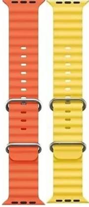 ASKOVID ( Combo Pack of 2 ) Ocean Smart Watch Strap Belt for Ultra Watch 49 mm, Series 8 / 7 45 mm, Series 6 / 5 / 4 44 mm, Series 3 / 2 / 1 42 mm, T800 Ultra, Watch 8 Ultra, i8 Pro Max, W26, T800 Smart Watch Strap