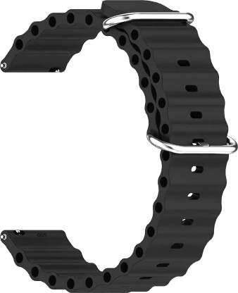 ACM Watch Strap Silicone Smart for Titan Crest Smartwatch Belt Band Black Smart Watch Strap