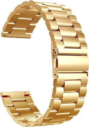 ACM Watch Strap Metal Steel for Dizo Watch D Smartwatch Gold Smart Watch Strap