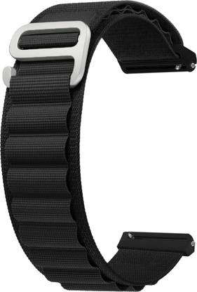 ACM Watch Strap Nylon Hook for Croma Stride Ic Smartwatch Belt Band Black Smart Watch Strap