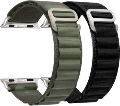 Nice Assoseries HUB Alpine Loop Nylon Bands/Straps Compatible with Watch 49mm 45mm 44mm 42mm Men & Women, Adjustable Strap with Metal G-Hook Premium Strap for iWatch Ultra Series SE 8 7 6 5 4 3 2 1 (Only Alpine Loop Strap for Apple iWatch, Watch NOT Included)combo Smart Watch Strap