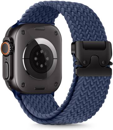 NECESORIES Braided Buckle Loop Nylon Strap Compatible with apple watch series 9/8/7 45mm | series 10 46mm | SE/SE2/6/5/4 44mm | Ultra 1/2 49mm | Adjustable strap for Men & Women(Watch Not Included) Smart Watch Strap