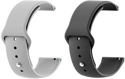 Creations Retail 22MM Silicon Smartwatch Band Straps Pack of 2 22 mm Silicone Watch Strap