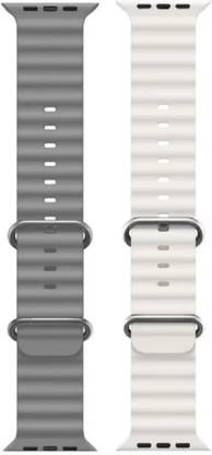 menaso Silicone Ocean Premium Strap Combo Compatible with iWatch 38mm 40mm and 41mm Perfect Fit for Ultra SE2 SE Series 8/7/6/5/4/3/2/1 Smart iWatch Strapband Smart Watch Strap