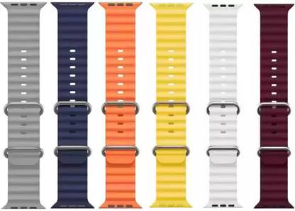 Geo SPORTS Silicone Ocean Adjustable Metal-Hook Premium Multi color Straps Smart Watch Strap