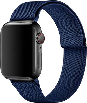 DailyObjects Blue lite Elastic Lightweight Loop Nylon WatchBands/Straps Compatible with Apple Watch 38mm/40mm/41mm | Sporty Adjustable Strap with Premium Steel Slider Clip closure Strap for Apple iWatch Ultra Series SE 8 7 6 5 4 3 2 1 (Watch NOT Included) Smart Watch Strap