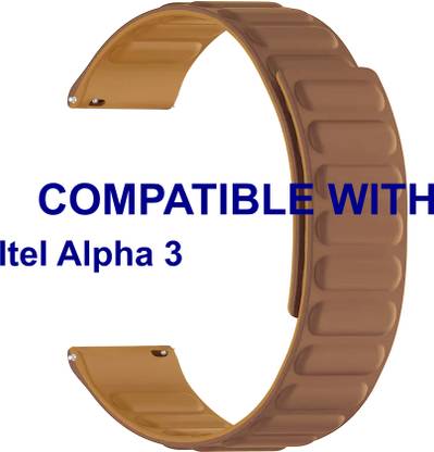 ACM WSM16D22BR3905 Watch Strap Magnetic Loop Belt 22mm for |Itel Alpha 3 Smartwatch Brown Smart Watch Strap