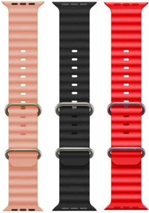 Antoj Smart Watch strap for T800, T900, T10, I8 pro,I7 pro, S8 ultra, watch 8, Watch 9 of size 49mm 45mm 44mm 42mm(Pink, black, red Smart Watch Strap