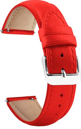 ACM Watch Strap Leather Belt for Dizo Watch D2 Power Smartwatch Band Red Smart Watch Strap
