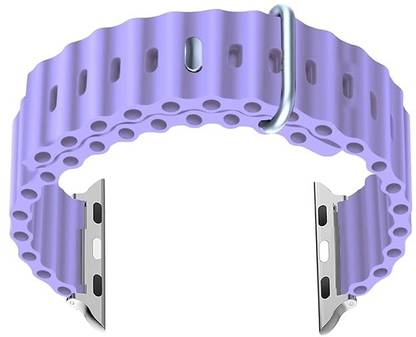 RUPELIK Silicone Flaxible Ocean Strap For Series 10/9/8/7/6/5/4/3/2/1/SE Size 49mm/45mm/44mm/42mm Smart Watch Strap