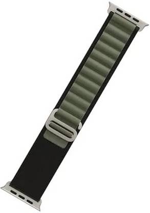 ABSOLUTE LIFESTYLE Alpine Loop Nylon Bands/Straps Compatible with Watch 49mm 45mm 44mm 42mm Men & Women, Adjustable Strap with Metal G-Hook Premium green with black Strap for iWatch Ultra Series SE 8 7 6 5 4 3 2 1 (Only Alpine Loop Strap, Watch NOT Included) Smart Watch Strap