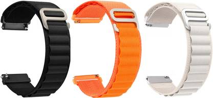 AOnes Pack of 3 Alpine Nylon Loop Watch Strap for Croma Stride Is Watch Band Smart Watch Strap