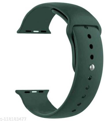Frox Soft Silicone Strap Band For Apple Watch Series 1/2/3/4/5/6 & SE (42mm,44mm) 42 mm Silicone Watch Strap (Black) Smart Watch Strap