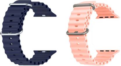 Priavy Ocean Smart Watch Strap Belt for Ultra Watch 49 mm, Series 8 / 7 45 mm, Series 6 / 5 / 4 44 mm, Series 3 42 mm, T800 Ultra, Watch 8 Ultra, i8 Pro Max, W26, T800. Smart Watch Strap(Blue, pink ) Smart Watch Strap