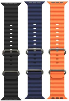 Antoj Smart Watch strap for T800, T900, T10, I8 pro,I7 pro, S8 ultra, watch 8, Watch 9 of size 49mm 45mm 44mm 42mm(black, blue, orange ) Smart Watch Strap