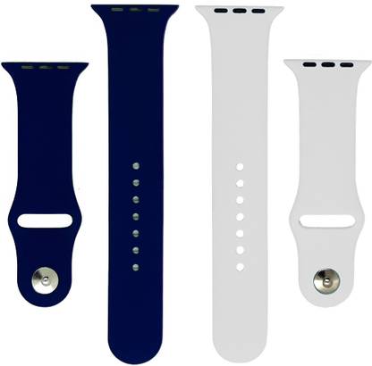 BLACK LOVIES Watch Strap Compatible with Watch Straps 42mm 44mm, Soft Silicone Belt Sport Wristbands Smart Watch Band for iWatch Series SE 6/5/4/3/2/1 (PACK OF 2) Smart Watch Strap (BLACK- WHITE) Smart Watch Strap