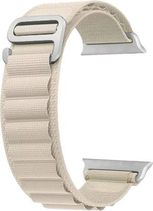 ACM Sliding Watch Strap Nylon Hook for Apple Watch Se 40mm Smartwatch Belt White Smart Watch Strap