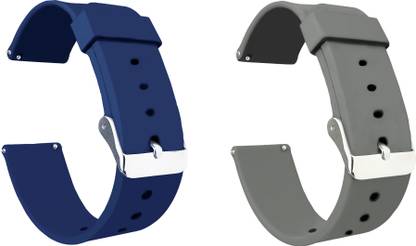ACM Pack of 2 Watch Strap for Pebble Classic Smartwatch (Blue/Grey) Smart Watch Strap