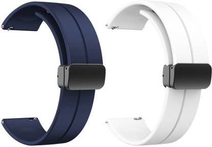 AOnes Pack of 2 Silicone Belt Magnetic Folding Buckle for Boat Watch Iris Smart Watch Strap