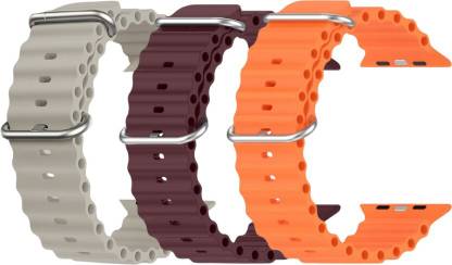 FORTUNATE Silicone Ocean Adjustable Metal-Hook Premium Watch Strap for Apple Watch Series 8 7 6 5 4 3 2 1 SE, T800, HW12, HW13, HW16, K16, K17, A2, i7 PRO MAX, i8 PRO MAX, Watch Ultra, Series 31 Smart Watch Strap