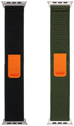 BLACK LOVIES Nylon Trail Loop Smart Watch Strap Belt for Ultra Watch 49 mm, Series 8 / 7 45 mm, Series 6 / 5 / 4 44 mm, Series 3 / 2 / 1 42 mm, T800 Ultra, Watch 8 Ultra, i8 Pro Max, W26, T800 Smart Watch Strap