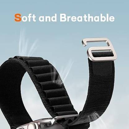 Alpha Electronics Alpine Loop Nylon Bands/Straps Compatible with Watch 49mm 45mm 44mm 42mm Men & Women, Adjustable Strap with Metal G-Hook Premium Strap for iWatch Ultra Series SE 8 7 6 5 4 3 2 1 (Only Alpine Loop for iWatch, Strap Watch NOT Included) Smart Watch Strap