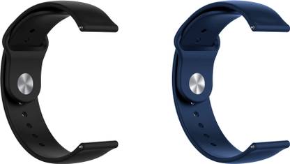 ACM Pack of 2 Strap for Boult Forge Smartwatch Black/Dark Blue 3748170 mm Silicone Watch Strap