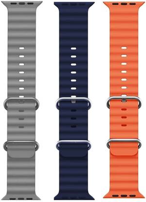 PUNAK Ocean Smart Watch Strap Belt for Ultra Watch 49 mm, Series 8 / 7 45 mm, Series 6 / 5 / 4 44 mm, Series 3 / 2 / 1 42 mm, T800 Ultra, Watch 8 Ultra, i8 Pro Max, W26, S8 Ultra, Smart Watch Strap