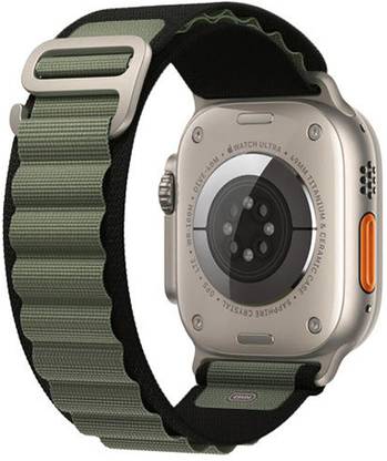 ADAMO Nylon Silver G-Hook Strap for iWatch Series 8-1 (42/44/45MM) WATCH NOT INCLUDE Smart Watch Strap