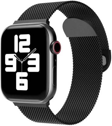 kingbell Metal Stainless Steel Bands Compatible with Apple Watch Strap, Loop Magnetic Milanese Mesh Strap for iWatch Series 8 7 6 5 4 3 2 SE [Watch NOT Included] (42MM 44MM 45MM / 49MM Ultra, Black) Smart Watch Strap