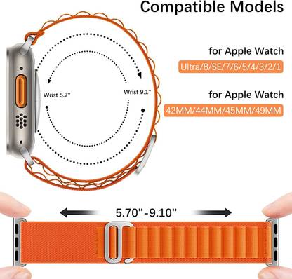 Noteplus Multipack Ocean/Alpine Loop Straps Compatible with Apple iWatch Series 8/7/6/5/4/3/2/1/SE Adjustable Sport Straps for Smartwatch Women Men 42MM/44MM/49MM Only Strap-pack of 2 Smart Watch Strap Smart Watch Strap