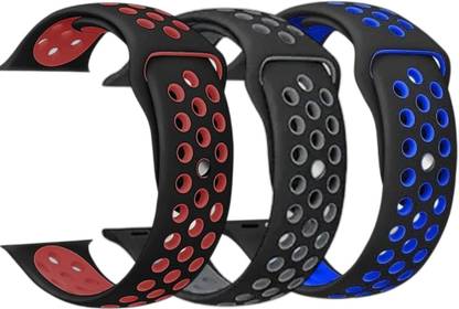 VEKIN (Pack of 3)Strap Compatible for Watch Band 42mm 44mm 45mm Adjustable Silicone Wristband Sport Loop for Watch Series 7/6/5/4/3/2/1, SE Smart Watch Strap