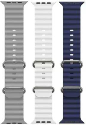 pompeo PACK OF 3 Silicone Strap Apple Watch Ultra Series 8,7,6,5,4,3,2,1, i8 Pro Max, W26, 44mm,45mm,49mm Smart Watch Strap