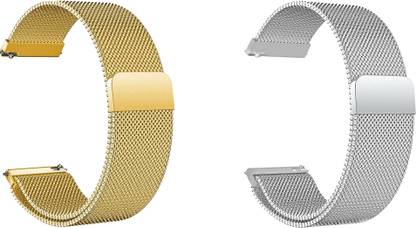 ACM Pack of 2 Strap Magnetic for Motorola Moto 360 2nd Generation 42mm (Gold/Silver) Smart Watch Strap