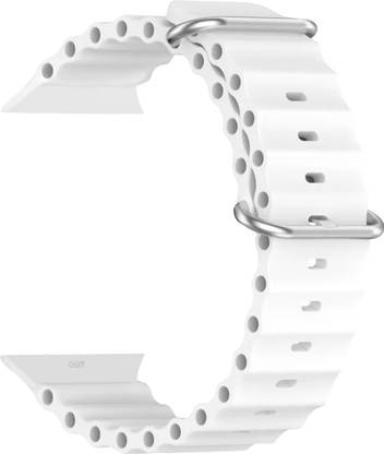 ACM Sliding Watch Strap Silicone Smart for Apple Watch Series 3 42mm watch White Smart Watch Strap