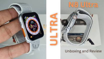 AVR N8- Ultra Series 8 Smart Watch, 49mm (Silver Dial with Yellow Ocean Strap) Smartwatch