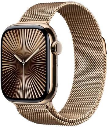 Apple Watch Series 10 GPS + Cellular 42mm Gold Titanium with Gold Milanese Loop