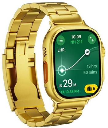 GameSir S9 Golden Smartwatch, HD Display 2.19, BT Calling, Music, Stainless steel Smartwatch