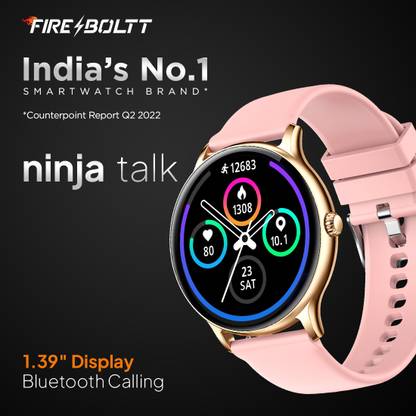 Fire-Boltt Ninja Talk 35.3mm (1.39) Round Bluetooth Calling Metal Body,120 Sports Modes Smartwatch
