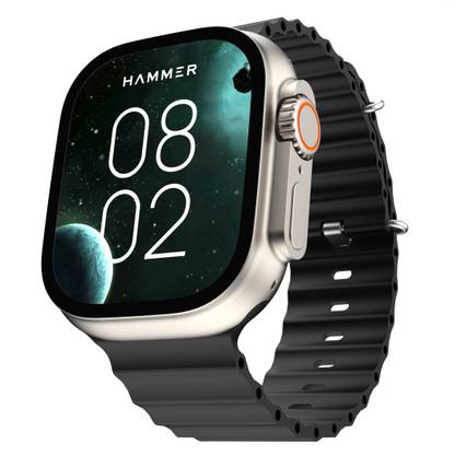 Hammer Active 2.0 1.95" Display In-Built Games,Bluetooth Calling with Metal Body Smartwatch