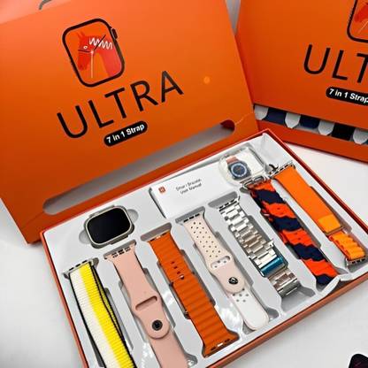 Luyten tech Watch 8 Ultra 7 in 1-49 MM BT Calling Sports Mode, 7 Multicolor Belt Smartwatch